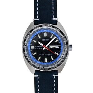 Clinton Vintage 40mm Automatic Men's 1960s World Time Bezel Watch Well Preserved
